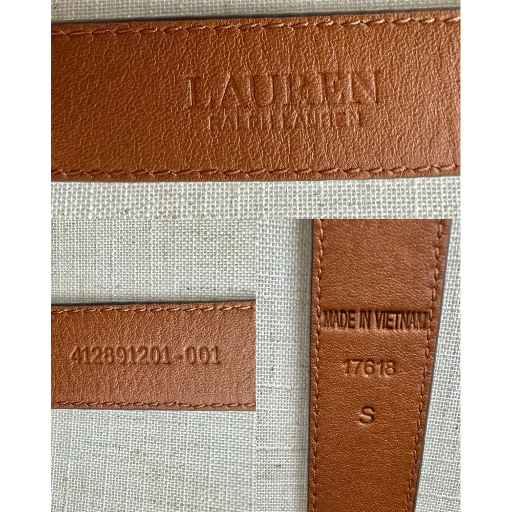 Lauren Ralph Lauren Patchwork Leather Suede Snakeskin Belt Brown Black Women S